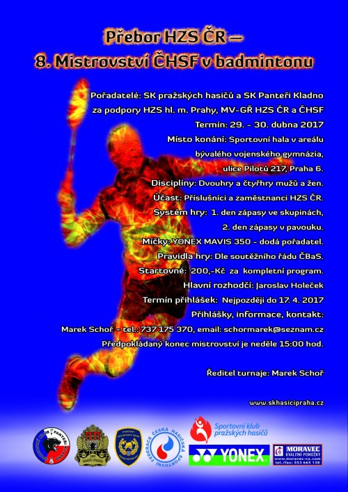 8. Mistrovství ČHSF v badmintonu - Přebor HZS ČR